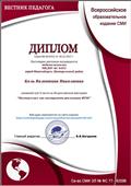 Диплом за II место во Всероссийской викторине "Мастер-класс как инструмент реализации ФГОС" от 26.12.2017 г.